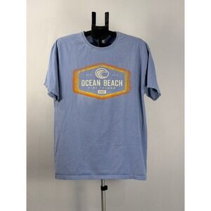 Mens Ocean Beach Fire Island New York Graphic T Shirt Comfort Wash Size L‎
